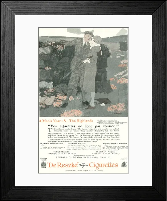 Framed Print : De Reszke Advertisement Framed Print : De Reszke Advertisement