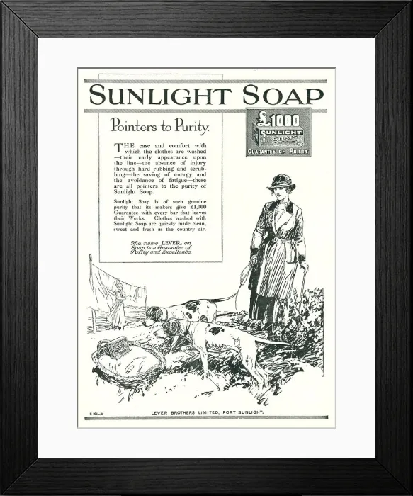 Framed Print : Lever Brothers Sunlight Soap Advertisement Framed Print : Lever Brothers Sunlight Soap Advertisement