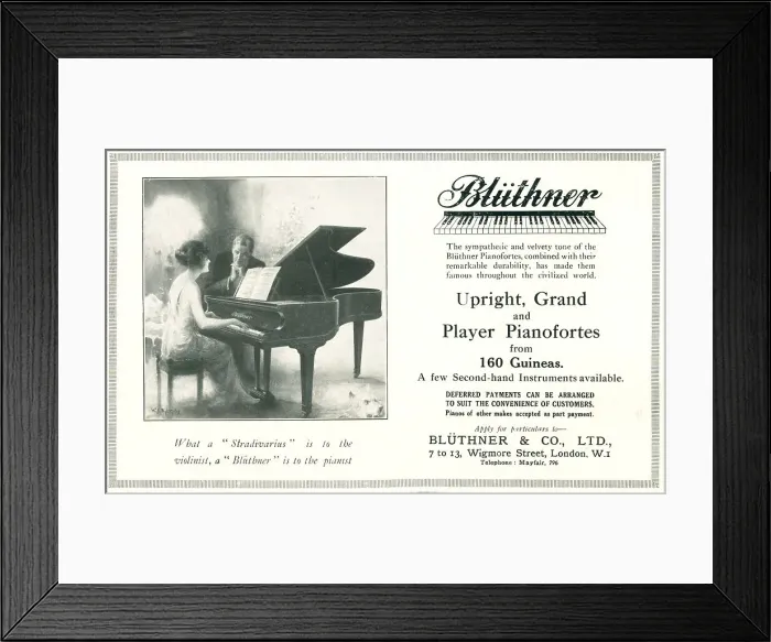 Framed Print : Blthner Advertisement Framed Print : Blthner Advertisement