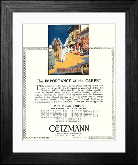 Framed Print : Oetzmann Advertisement Framed Print : Oetzmann Advertisement