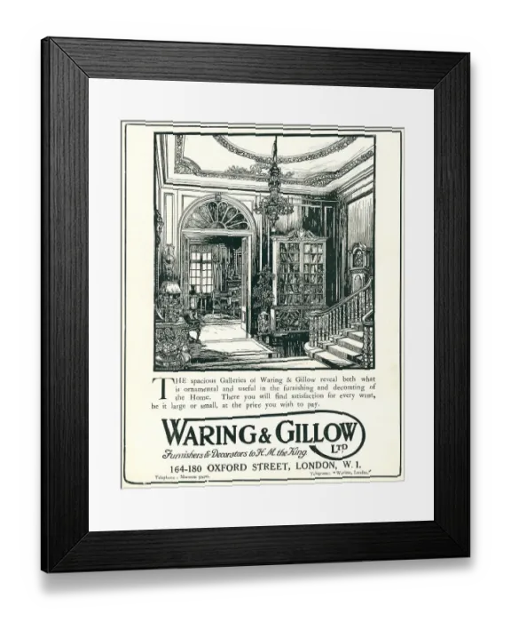 Framed Print : Waring and Gillow Advertisement Framed Print : Waring and Gillow Advertisement