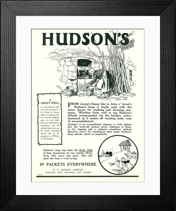 Framed Print : Hudson's Soap Advertisement Framed Print : Hudson's Soap Advertisement