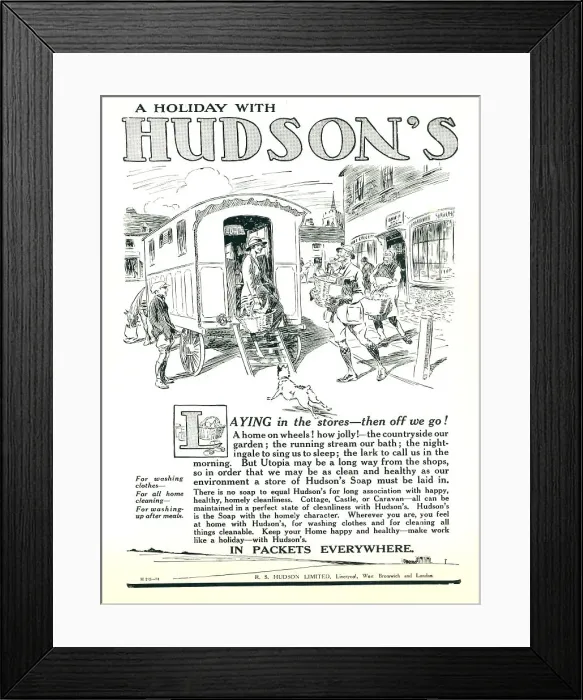 Framed Print : Hudson's Soap Advertisement Framed Print : Hudson's Soap Advertisement