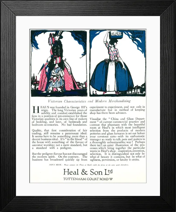 Framed Print : Heal and Son Advertisement Framed Print : Heal and Son Advertisement