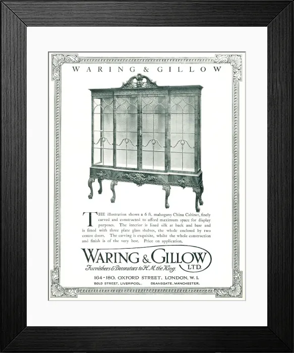 Framed Print : Waring and Gillow Advertisement Framed Print : Waring and Gillow Advertisement