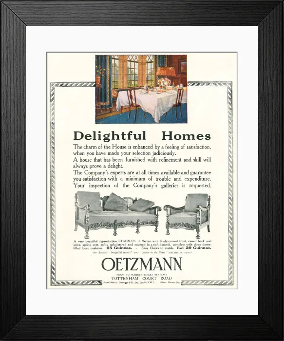 Framed Print : Oetzmann Advertisement Framed Print : Oetzmann Advertisement