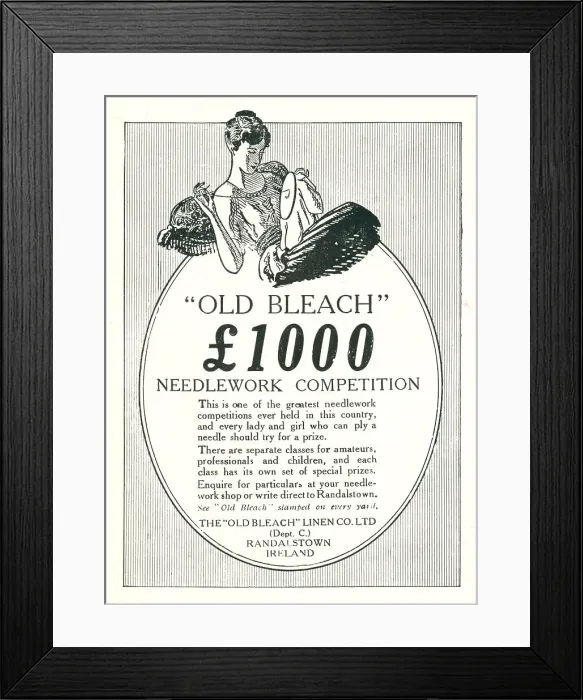Framed Print : Old Bleach Needlework Competition Advert Framed Print : Old Bleach Needlework Competition Advert