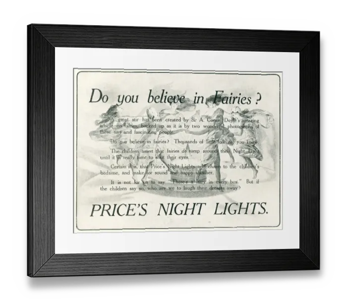 Framed Print : Price's Night Lights Advertisement Framed Print : Price's Night Lights Advertisement
