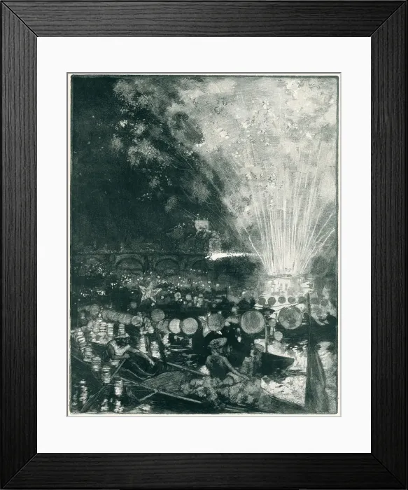 Framed Print : Fte Venetiene Sur La Seine Framed Print : Fte Venetiene Sur La Seine