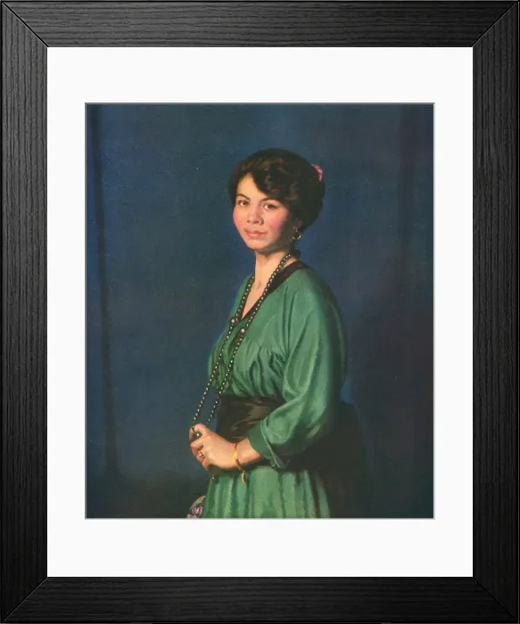 Framed Print : Eileen. A portrait oil painting of Eileen, a lady wearing a green dress Framed Print : Eileen. A portrait oil painting of Eileen, a lady wearing a green dress