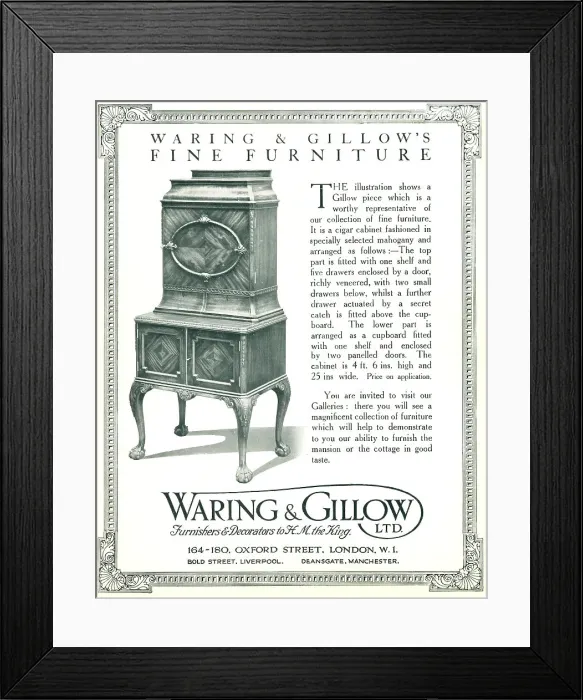 Framed Print : Waring and Gillow Advertisement Framed Print : Waring and Gillow Advertisement