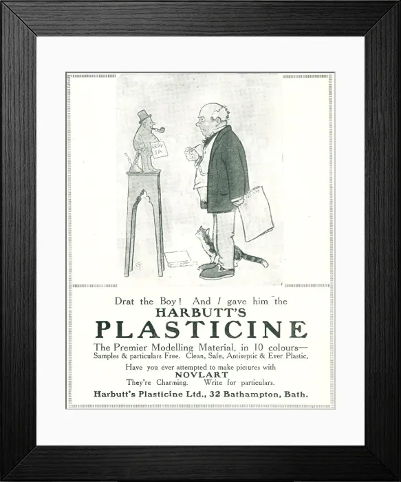 Framed Print : Harbutt's Plasticine Advertisement Framed Print : Harbutt's Plasticine Advertisement