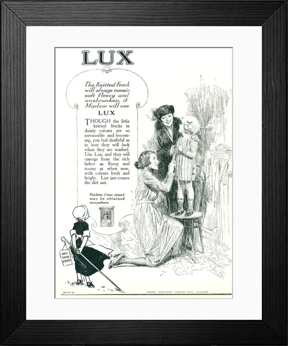 Framed Print : Lever Brothers Lux Advertisement Framed Print : Lever Brothers Lux Advertisement