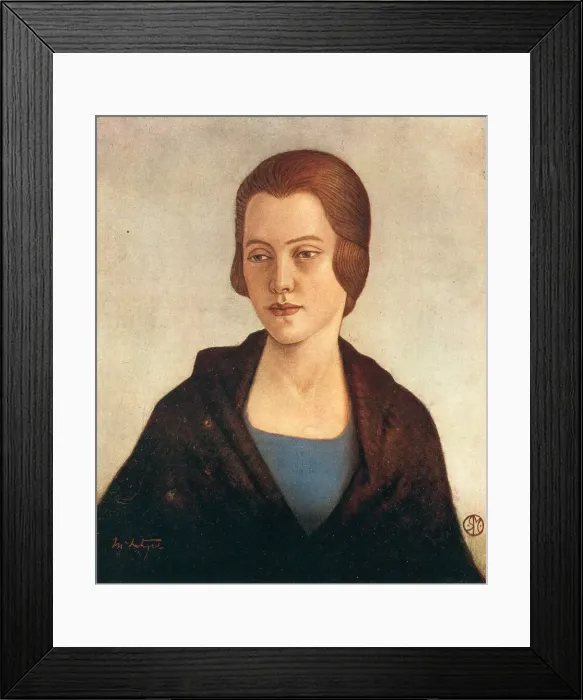 Framed Print : Yvonne. A portrait oil painting of Yvonne, a young woman with brown hair Framed Print : Yvonne. A portrait oil painting of Yvonne, a young woman with brown hair