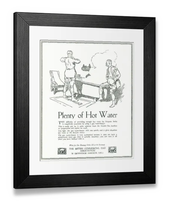 Framed Print : British Commercial Gas Association Advert Framed Print : British Commercial Gas Association Advert