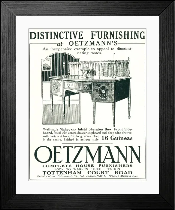 Framed Print : Oetzmann Advertisement Framed Print : Oetzmann Advertisement