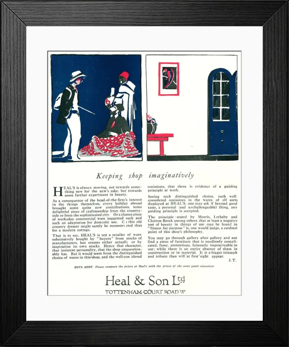 Framed Print : Heal and Son Advertisement Framed Print : Heal and Son Advertisement