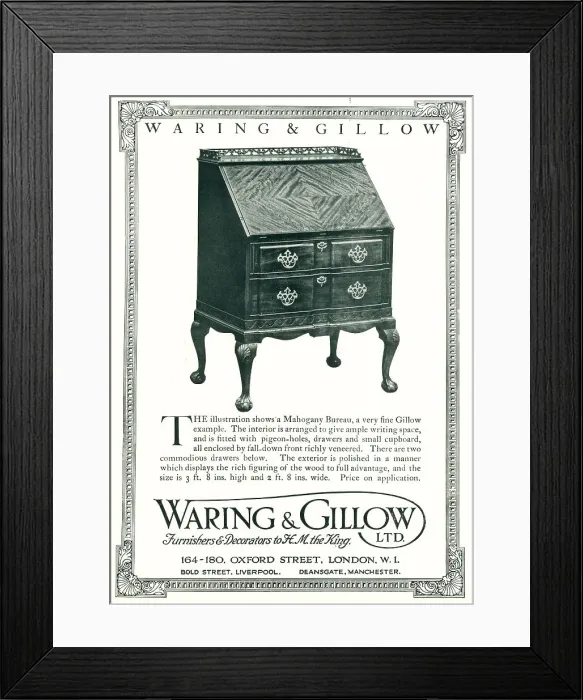 Framed Print : Waring and Gillow Advertisement Framed Print : Waring and Gillow Advertisement