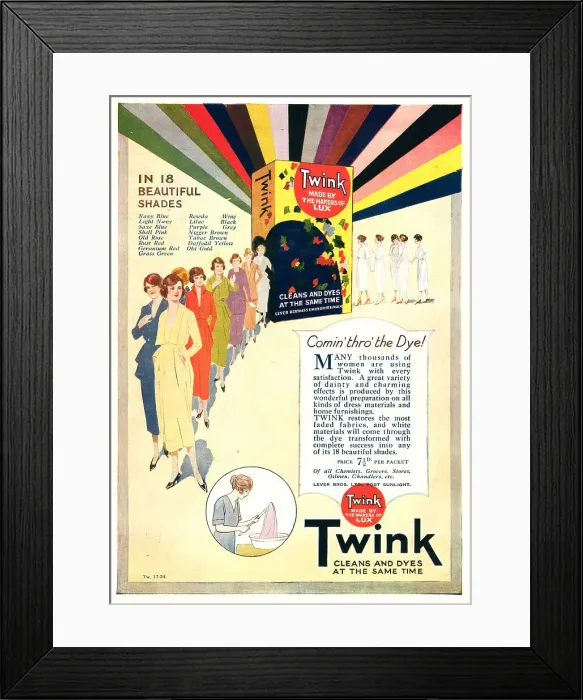 Framed Print : Lever Brothers Twink Advertisement Framed Print : Lever Brothers Twink Advertisement