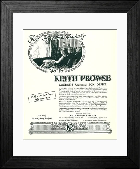 Framed Print : Keith Prowse Advertisement Framed Print : Keith Prowse Advertisement