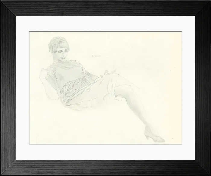Framed Print : Atropos. A portrait illustration of a reclined woman Framed Print : Atropos. A portrait illustration of a reclined woman