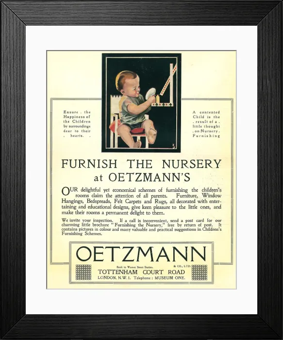 Framed Print : Oetzmann Advertisement Framed Print : Oetzmann Advertisement