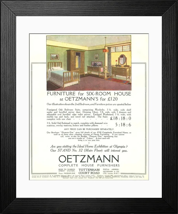Framed Print : Oetzmann Advertisement Framed Print : Oetzmann Advertisement