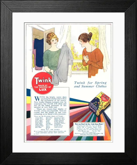 Framed Print : Lever Brothers Twink Advertisement Framed Print : Lever Brothers Twink Advertisement