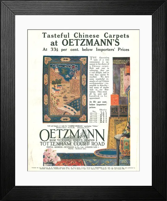 Framed Print : Oetzmann Advertisement Framed Print : Oetzmann Advertisement