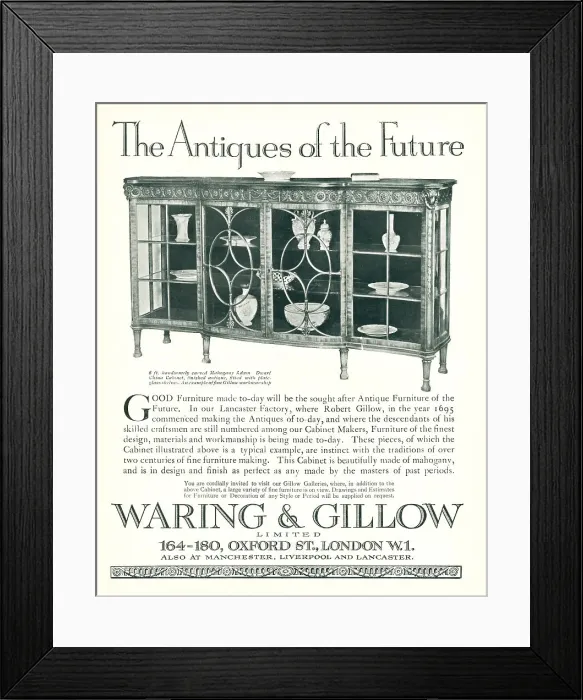 Framed Print : Waring and Gillow Advertisement Framed Print : Waring and Gillow Advertisement