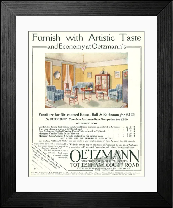 Framed Print : Oetzmann Advertisement Framed Print : Oetzmann Advertisement