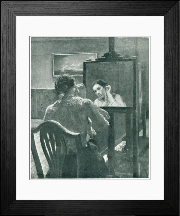 Framed Print : Girl At Her Mirror Framed Print : Girl At Her Mirror