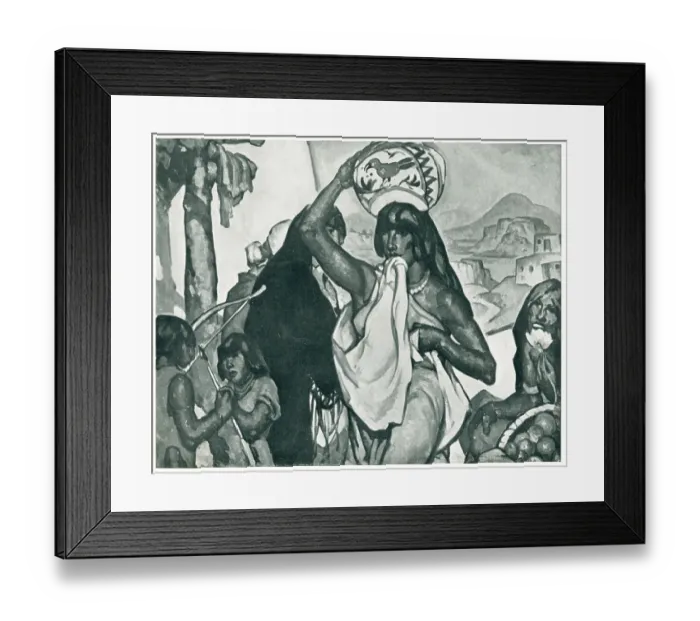 Framed Print : Acoma Water-Girl Framed Print : Acoma Water-Girl