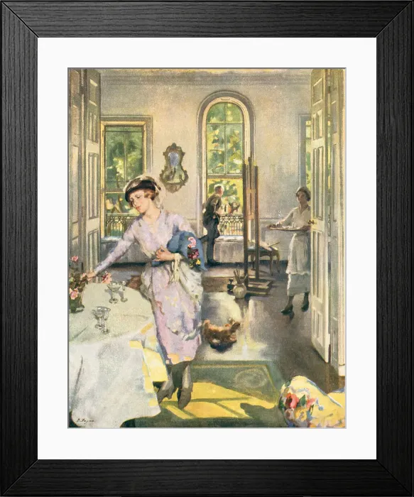 Framed Print : Interior. An oil painting of a fine house interior Framed Print : Interior. An oil painting of a fine house interior