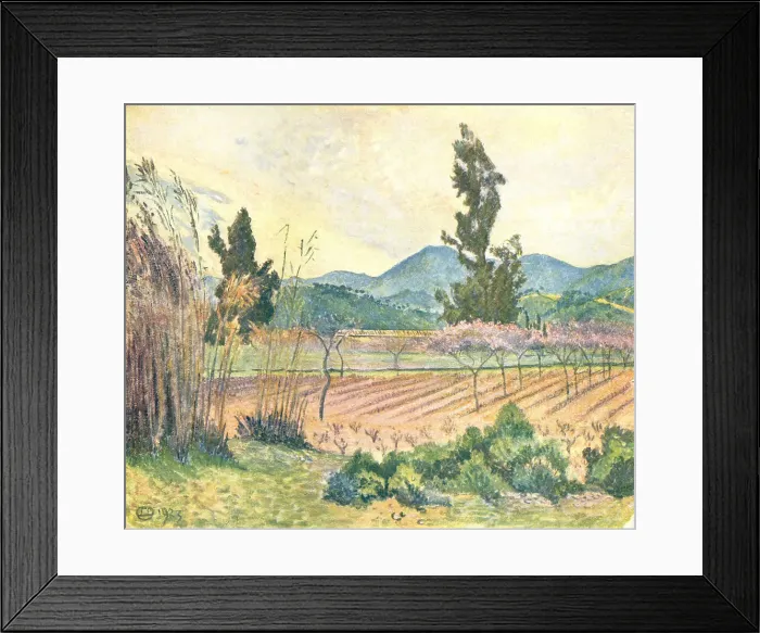 Framed Print : Reeds And Peach Trees, Lavendon Framed Print : Reeds And Peach Trees, Lavendon