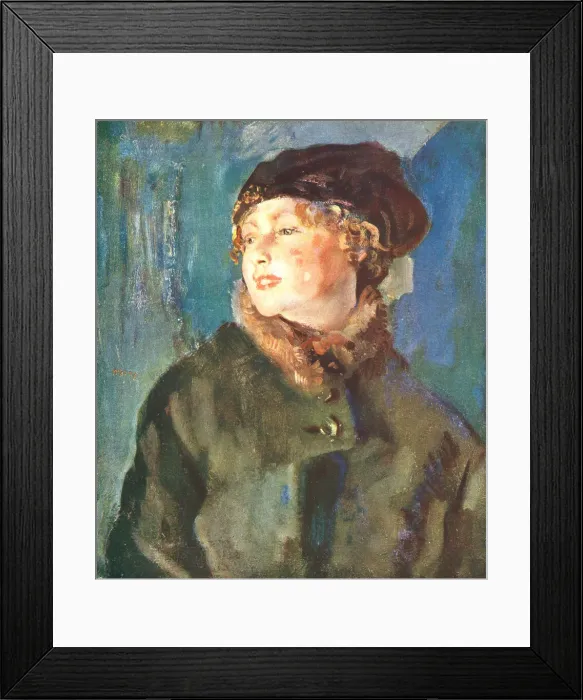 Framed Print : Midinette. A portrait oil painting of a young French woman Framed Print : Midinette. A portrait oil painting of a young French woman