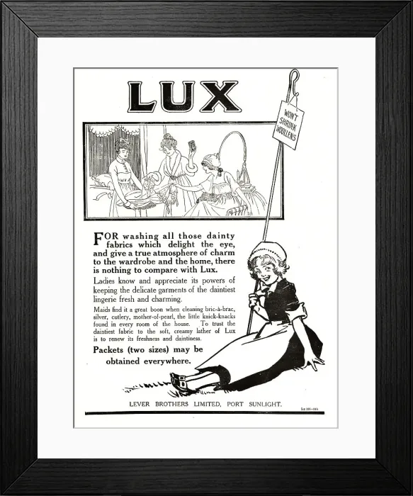 Framed Print : Lever Brothers Lux Advertisement Framed Print : Lever Brothers Lux Advertisement