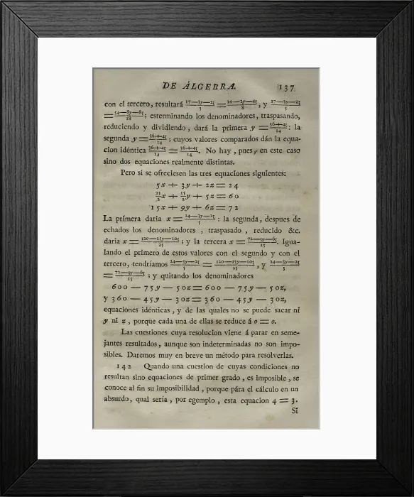 Framed Print : Elementos de Matematica by Spanish architect Benito Bails Framed Print : Elementos de Matematica by Spanish architect Benito Bails