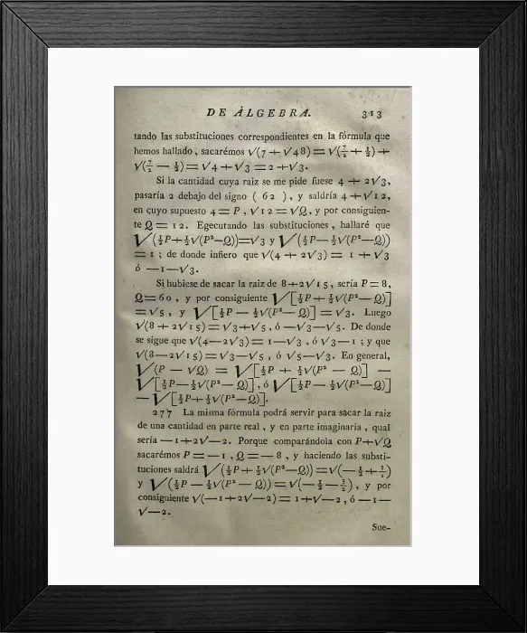 Framed Print : Elementos de Matematica by Spanish architect Benito Bails Framed Print : Elementos de Matematica by Spanish architect Benito Bails