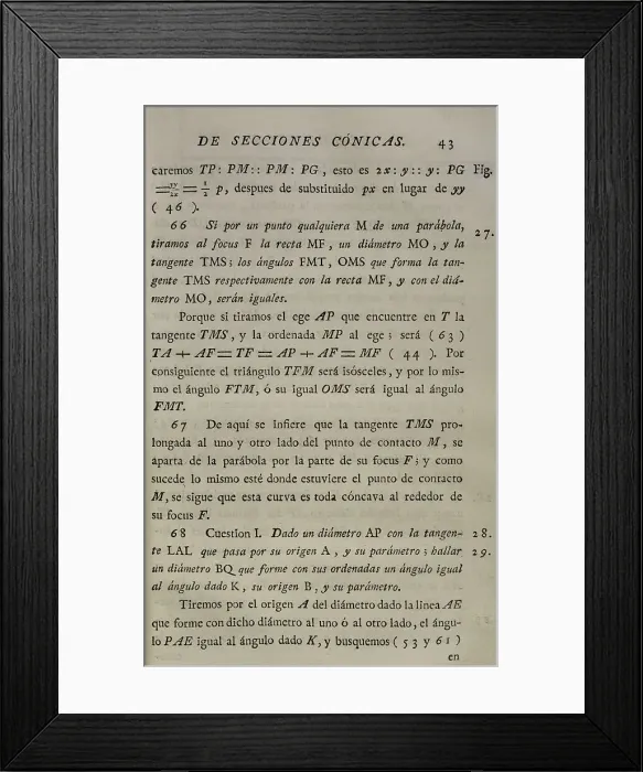 Framed Print : Elementos de Matematica by Spanish architect Benito Bails Framed Print : Elementos de Matematica by Spanish architect Benito Bails