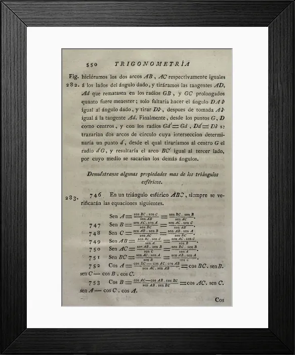 Framed Print : Elementos de Matematica by Spanish architect Benito Bails Framed Print : Elementos de Matematica by Spanish architect Benito Bails