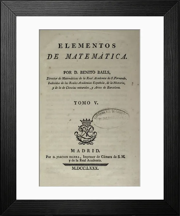 Framed Print : Elementos de Matematica by Spanish architect Benito Bails Framed Print : Elementos de Matematica by Spanish architect Benito Bails