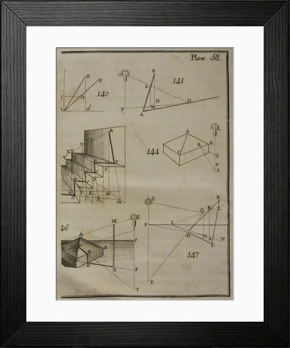 Framed Print : Elementos de Matematica by Spanish architect Benito Bails