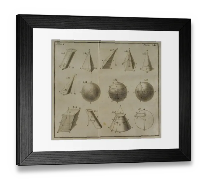 Framed Print : Elementos de Matematica by Spanish architect Benito Bails