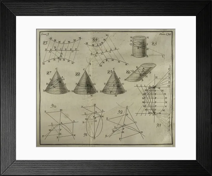 Framed Print : Elementos de Matematica by Spanish architect Benito Bails