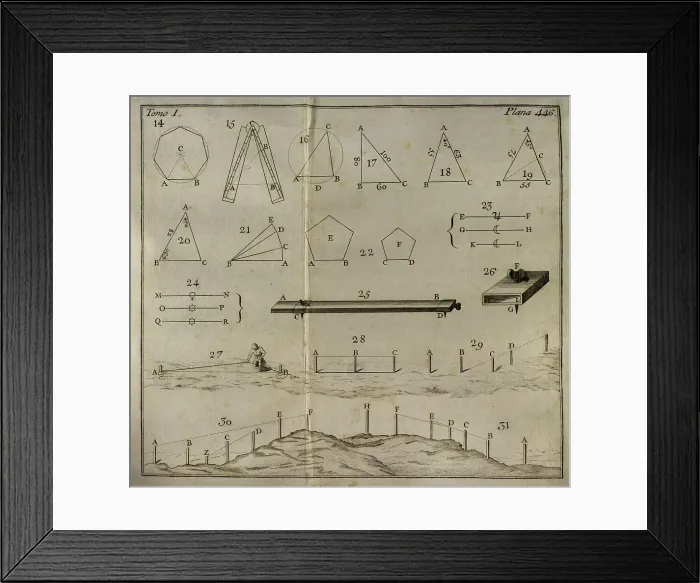 Framed Print : Elementos de Matematica by Spanish architect Benito Bails Framed Print : Elementos de Matematica by Spanish architect Benito Bails