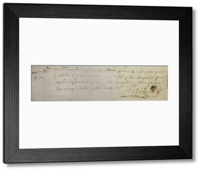 Framed Print : Maria Pita - Spanish heroine. Death Certificate