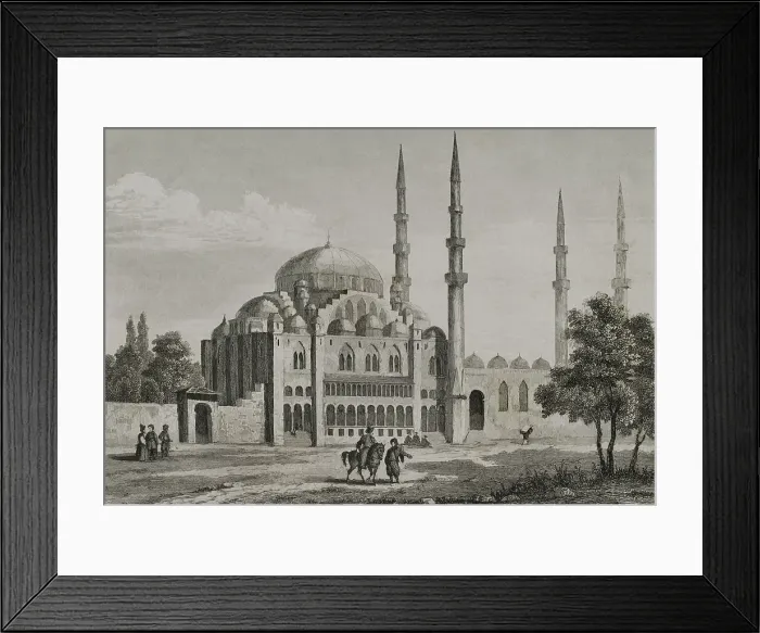 Framed Print : Turkey. Constantinople. The Suleymaniye Mosque (1550-1557) Framed Print : Turkey. Constantinople. The Suleymaniye Mosque (1550-1557)