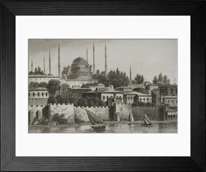 Framed Print : Turkey. Constantinople. Sultan Ahmed Mosque or Blue Mosque Framed Print : Turkey. Constantinople. Sultan Ahmed Mosque or Blue Mosque