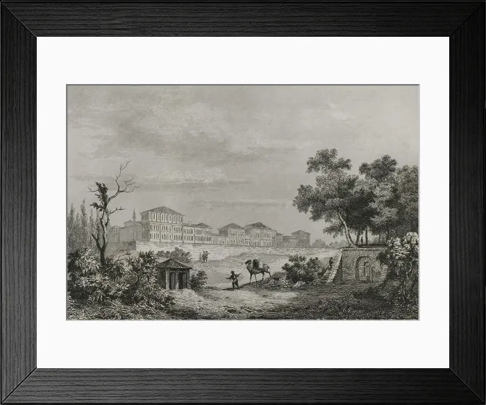Framed Print : Beyoglu. Burial ground or Champs des Morts Barracks at Pera Framed Print : Beyoglu. Burial ground or Champs des Morts Barracks at Pera